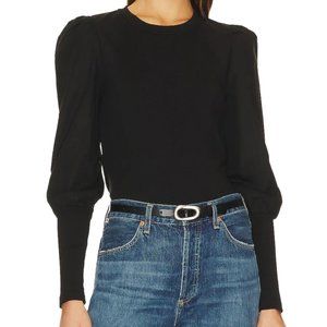 Veronica Beard Black Top with Fitted Sleeves